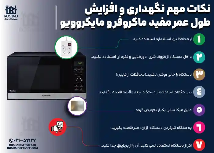 نکات مهم نگهداری و افزایش طول عمر مفید مایکروویو پاناسونیک